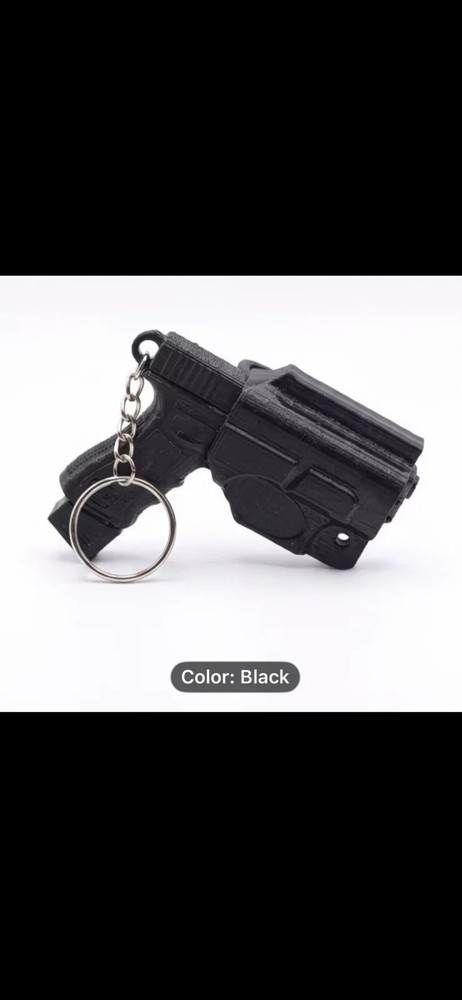 Mini Handgun Style Keychain Quick Release Holster Key Ring Gadget NEW