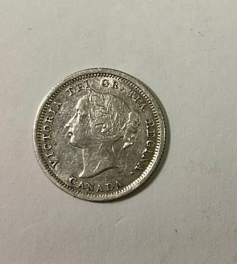 1858 Canada First Issue 5 Cents Silver Small Date some lustre !