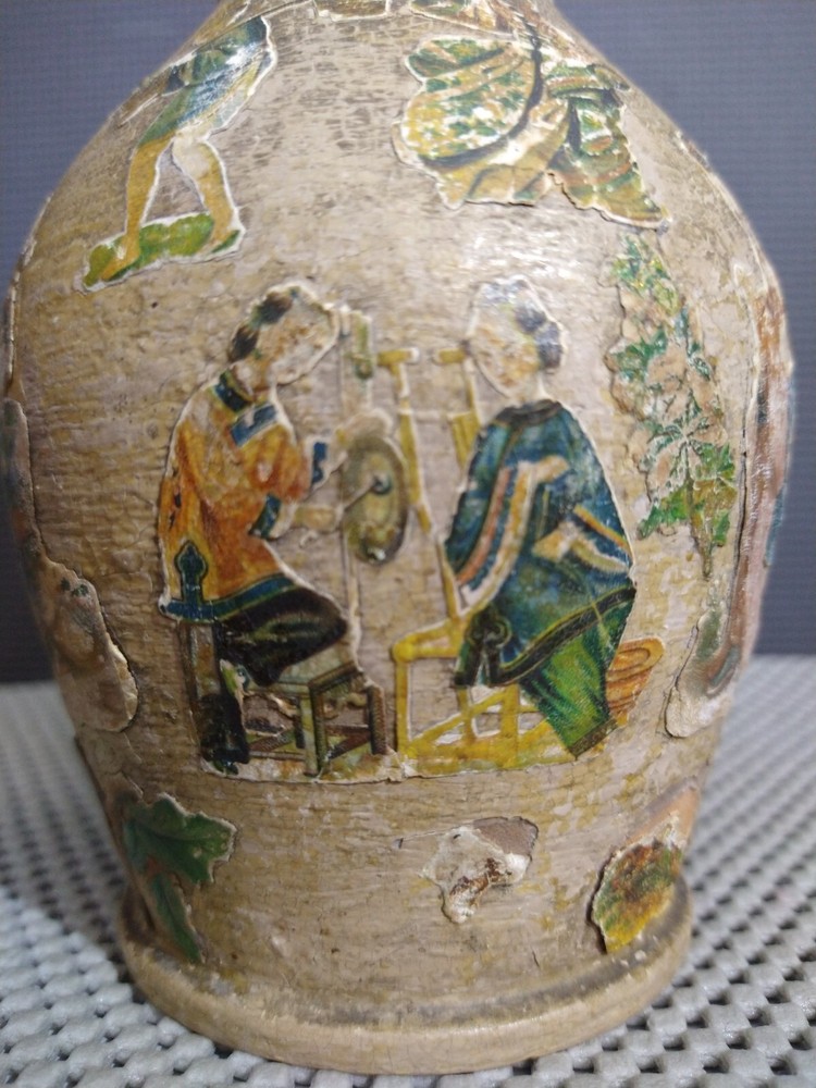 Antique 19th Century Japanese Pattern Decalcomania Vase
