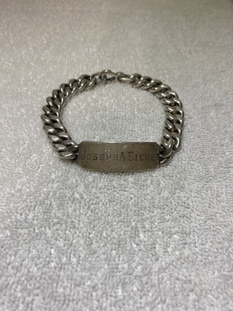 WWII U.S. Coast Guard Sterling Silver ID Bracelet - Joseph A. Eicher 3060-078