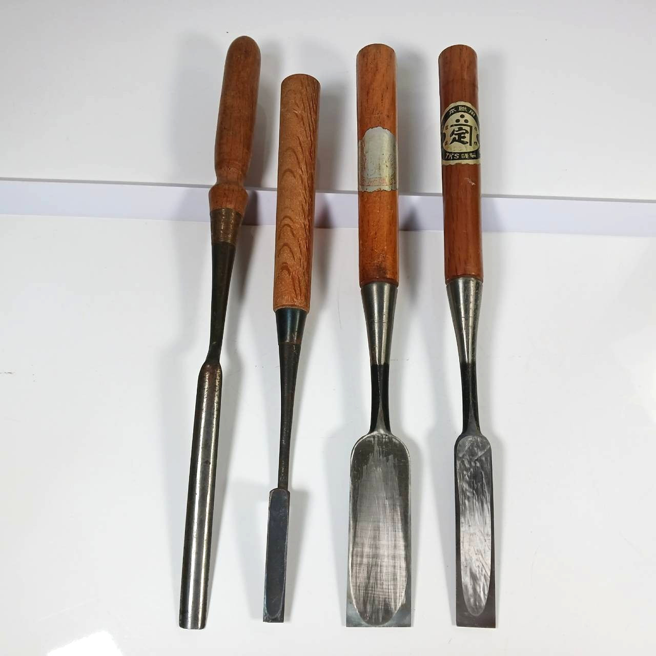 Japanese Nomi Chisel set of 4 KANE-SADA ┓定 etc. 9-30mm Chisels Japan / AI1812T