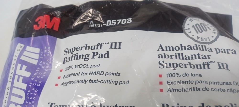100% LAMBSWOOL BUFFING PAD ,9'' REVERSIBLE 3M SUPER BUFF III