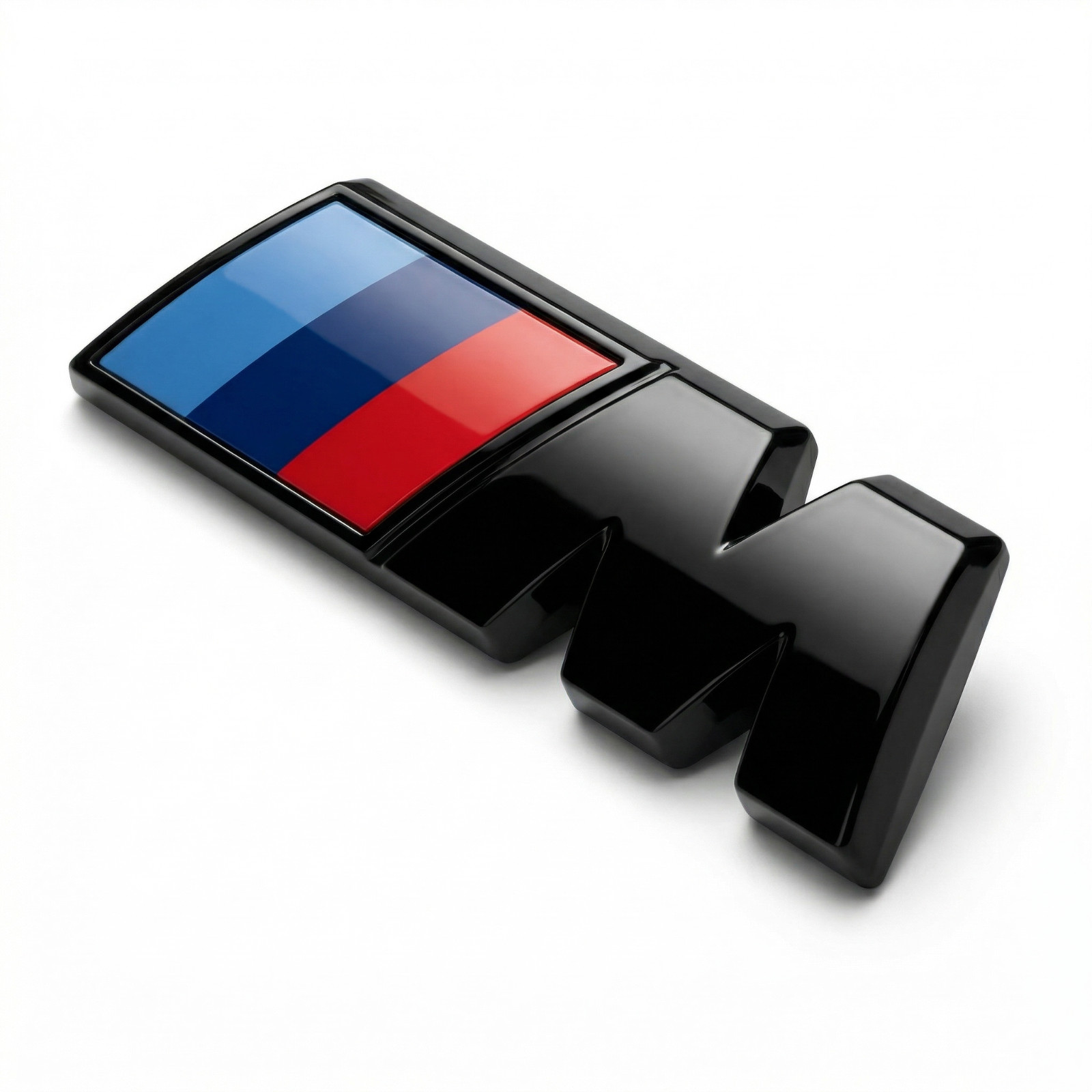 2x Fender Emblem Badge Compatible With BMW M Series ABS Gloss Black Adhesive