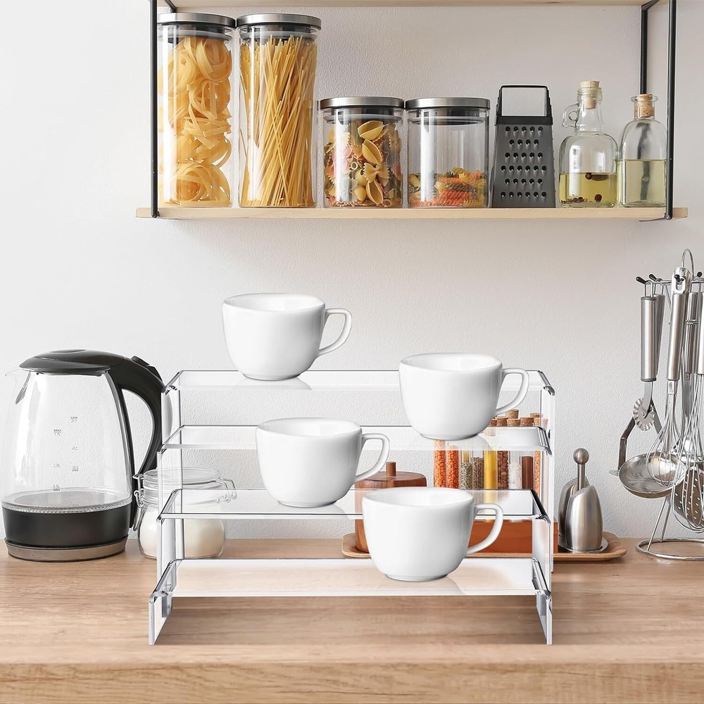 Suzile 8 Pcs 12.5" Large Acrylic Riser Clear Rectangular Showcase clear