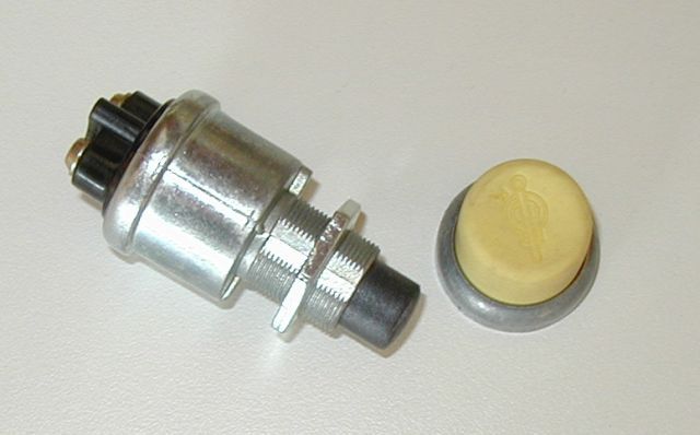 Push Button Glow Plug Switch w/ YELLOW Rubber Button cover c Sterling Autocar