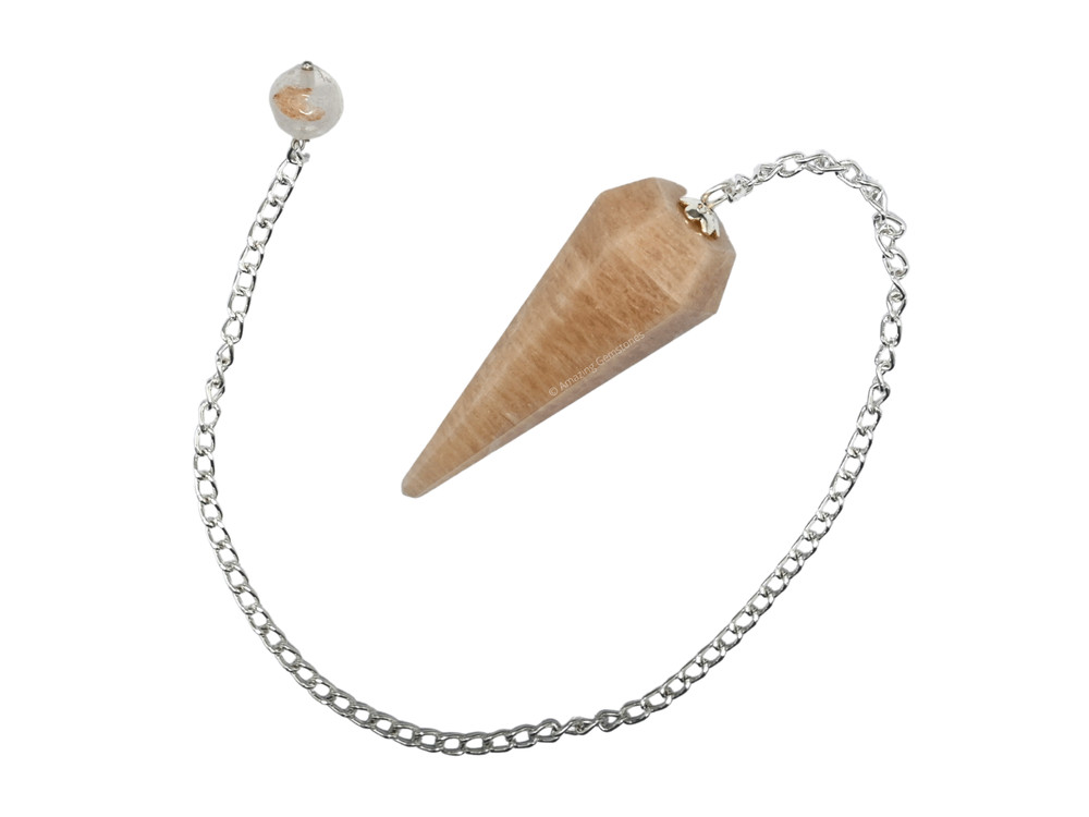 Cream Moonstone Dowsing Crystal Pendulum