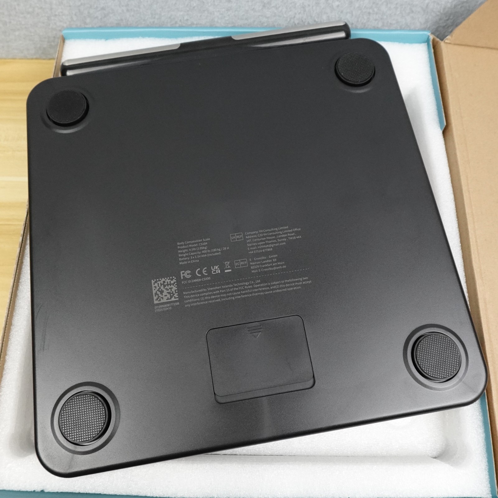 Arboleaf CS10K Eight Electrode Body Composition Smart Digital Scale Black OB