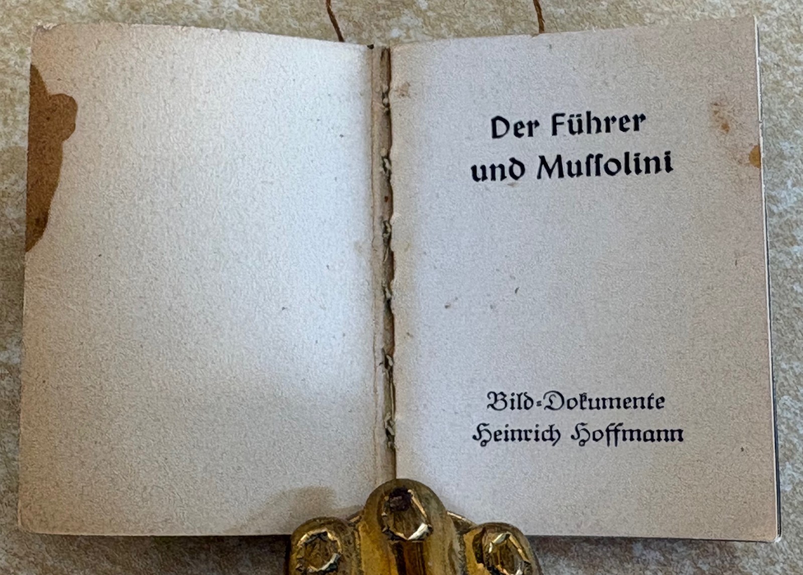 2 Der Fuhrer Mussolini Nazi 1938 Mini Tiny Book World War II Germany