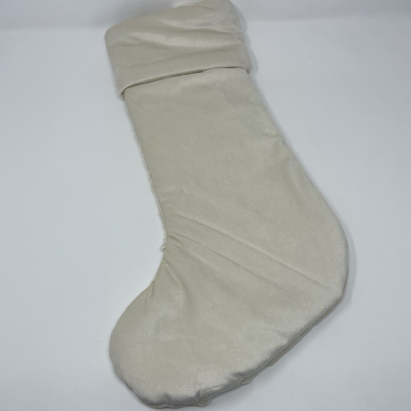 TAHARI HOME Ivory Woven Christmas Holiday Stocking 22"