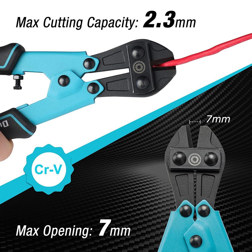 DURATECH 8" Bolt Cutter Security Lock Chrome Vanadium Steel Blade for Wire Cable