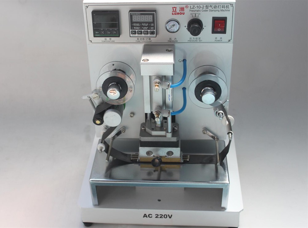 Pneumatic Hot Foil Coding & Stamping Machine Leather LOGO Printer Stamper 220V