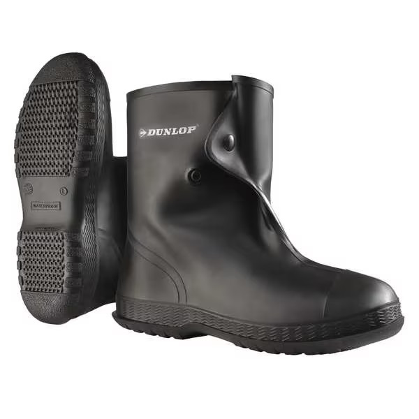 Overboot, MId-Calf, Cleated Sole, Button Tab Closure, PVC Upper, 10in Boot