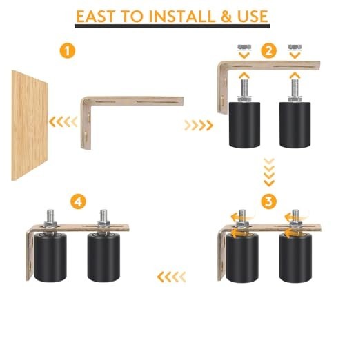 Universal Adjustable Sliding Gate Roller Guide Kit - Heavy Duty Hardware & Brack