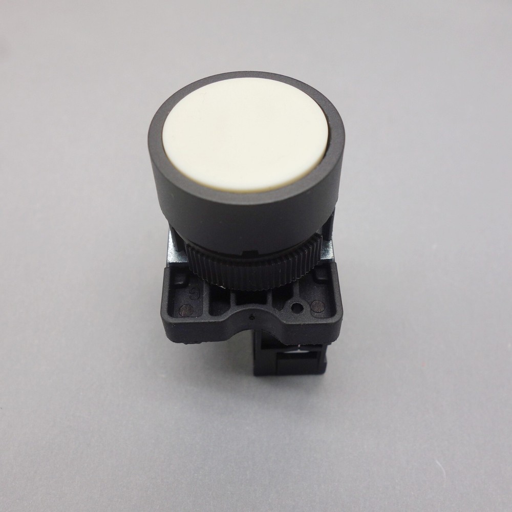 2PCS 22MM PUSHBUTTON SWITCH FITS XB2EA11 White 1No flush push Momentary Plastic