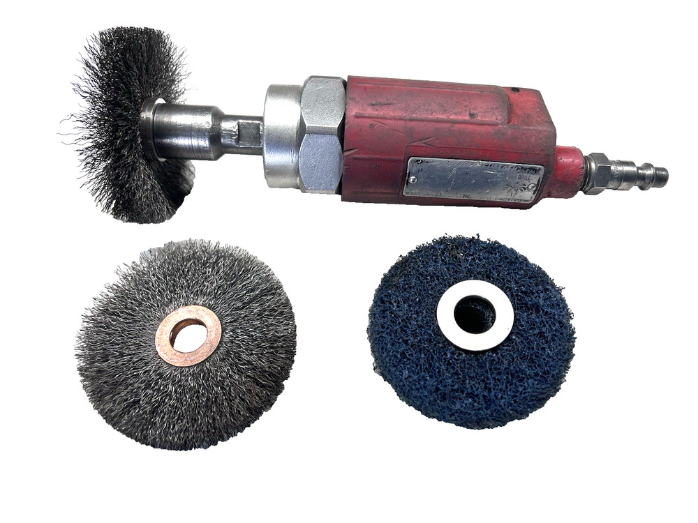 2 Pneumatic Tools - Straight Grinder, Drill W/Wrenches/Key