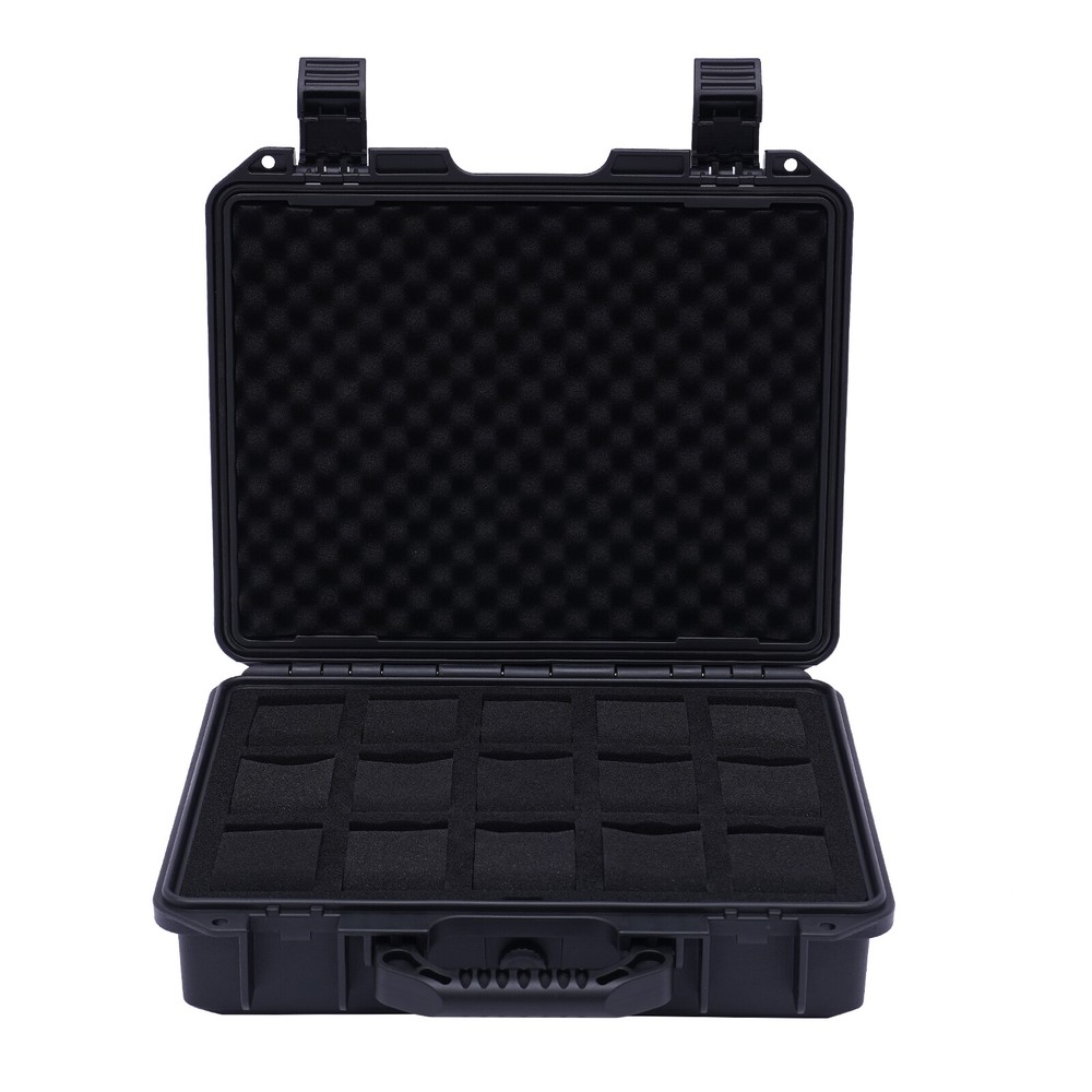 15 Slots Waterproof Plastic Suitcase Display Storage Case Watch Storage Box Case