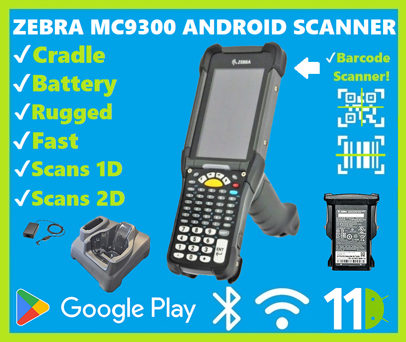 Zebra MC9300 Warehouse 2D/1D Barcode Scanner, Android 11, Alpha Numeric Keys!🔥⭐