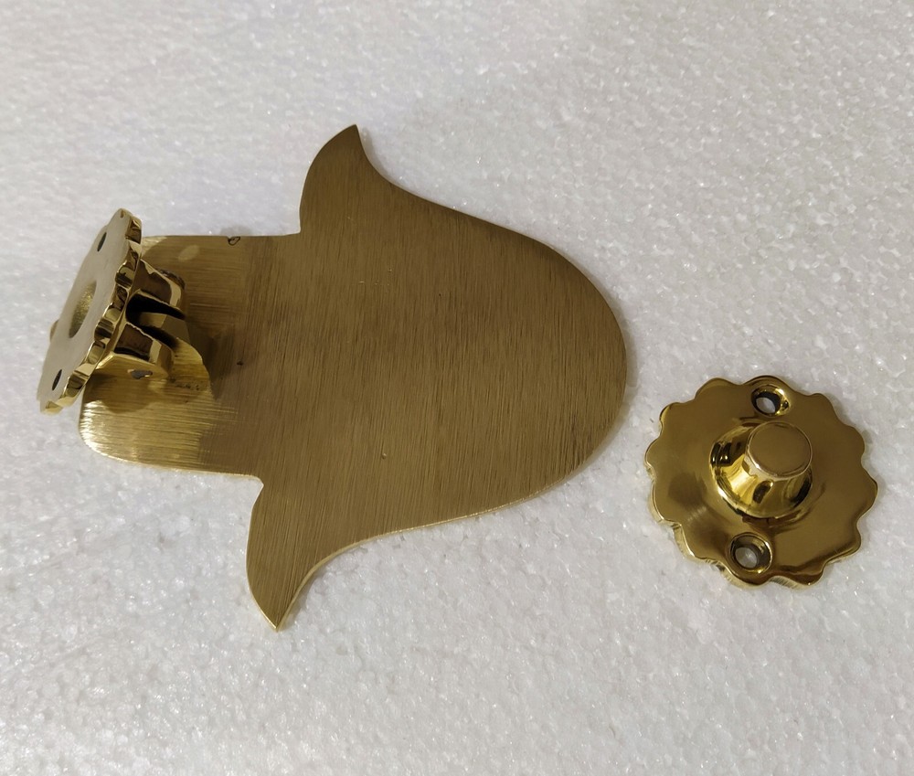 Brass Hamsa Hand Door Knocker Evil Eye Solid Brass