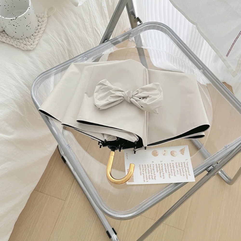 Waterproof sunshade umbrella, small fresh sunshine umbrella, solid color creativ