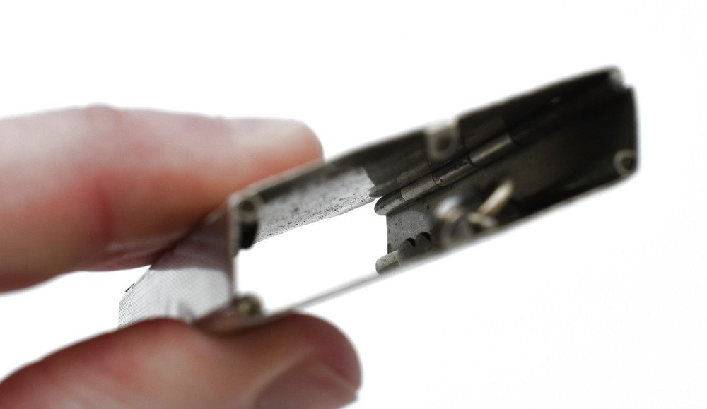 Antique Silver Plated Sprung Card Case Notepad Case Spring Loaded Pendant