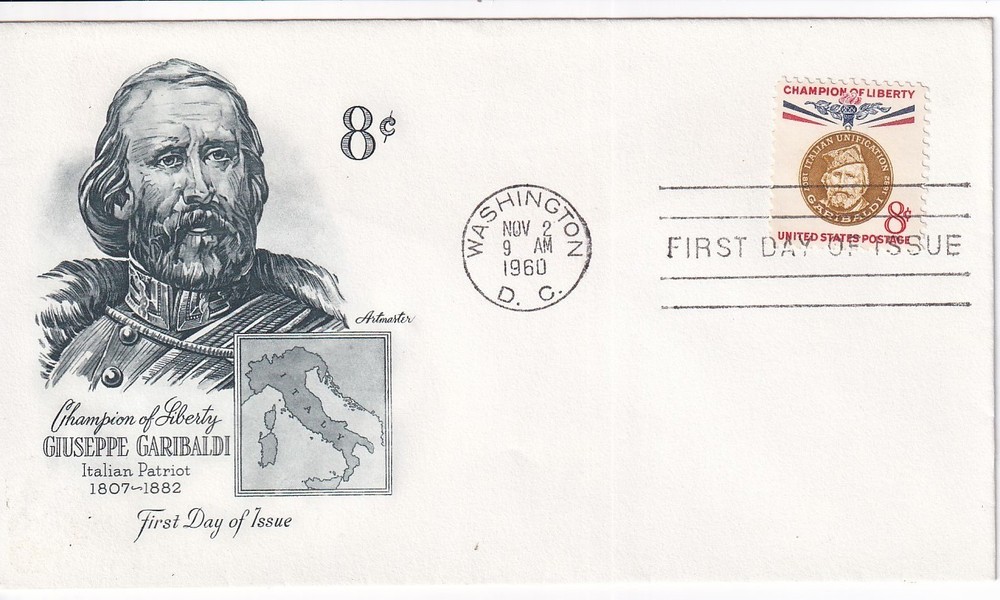 STAMP US SCOTT 1169 "G. Garibaldi" "Italy" 4 CENT 1960 FDC - B