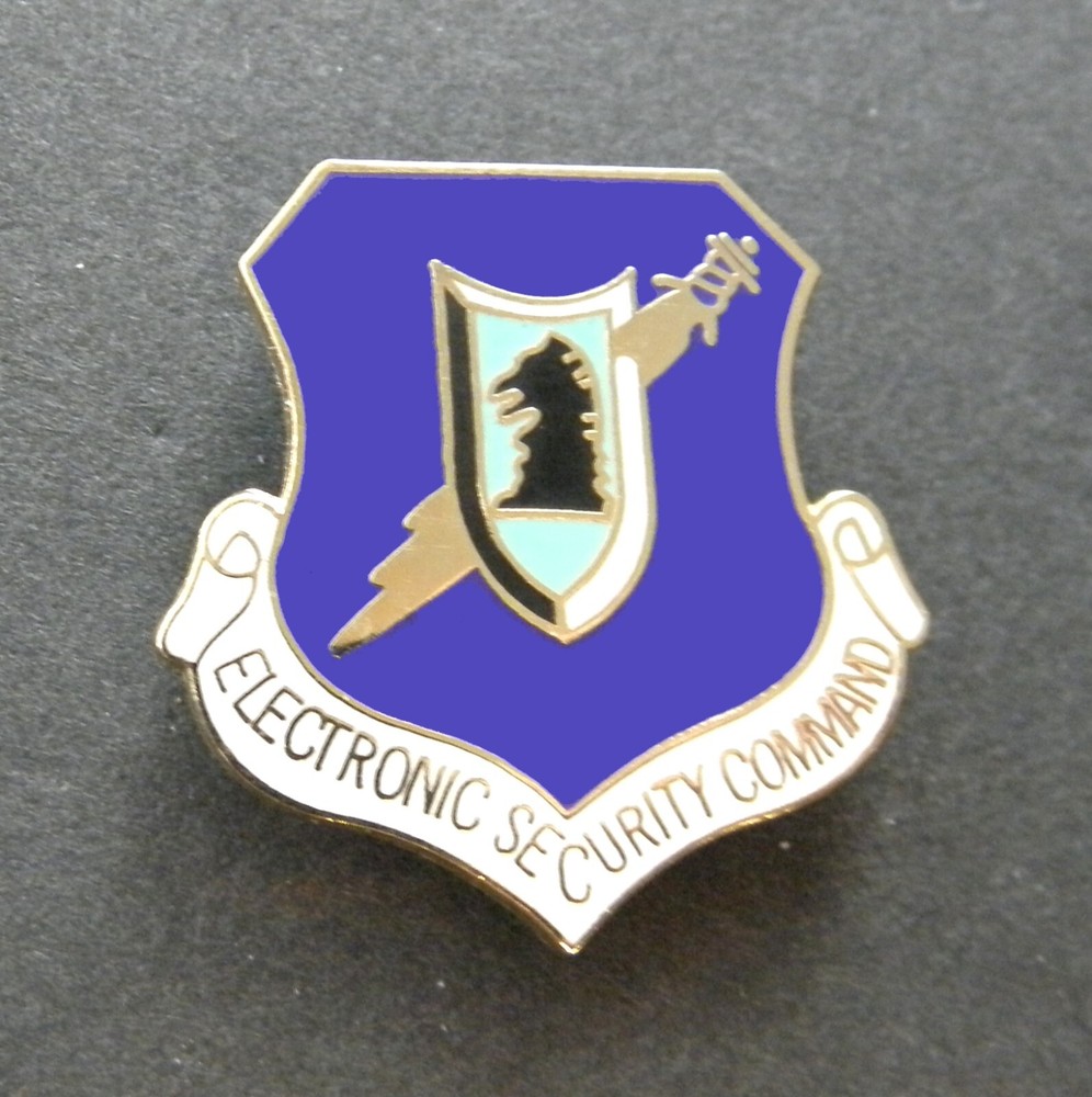 USAF AIR FORCE ELECTRONIC SECURITY COMMAND SHIELD LAPEL PIN BADGE 1 INCH