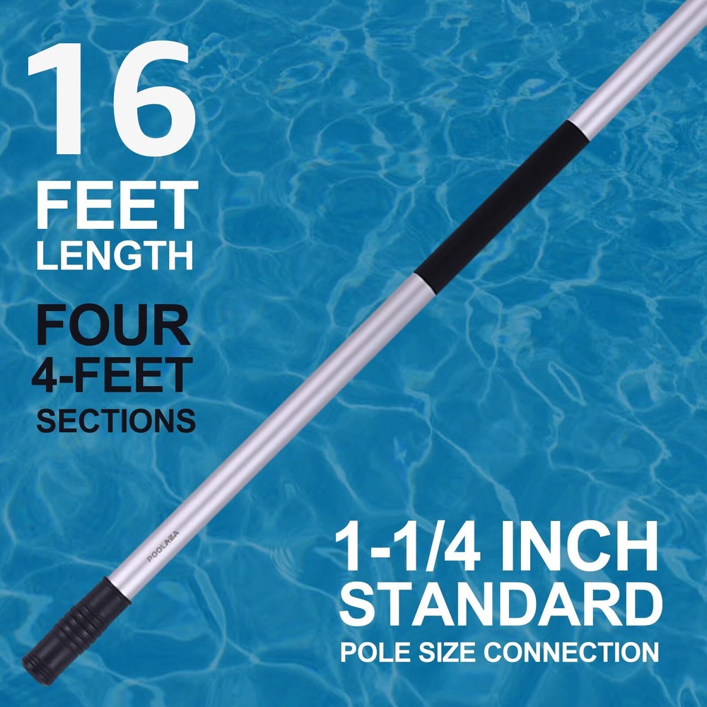 Pool Pole 16ft Heavy Duty Detachable Swimming Pool Pole With Userfriendly Double