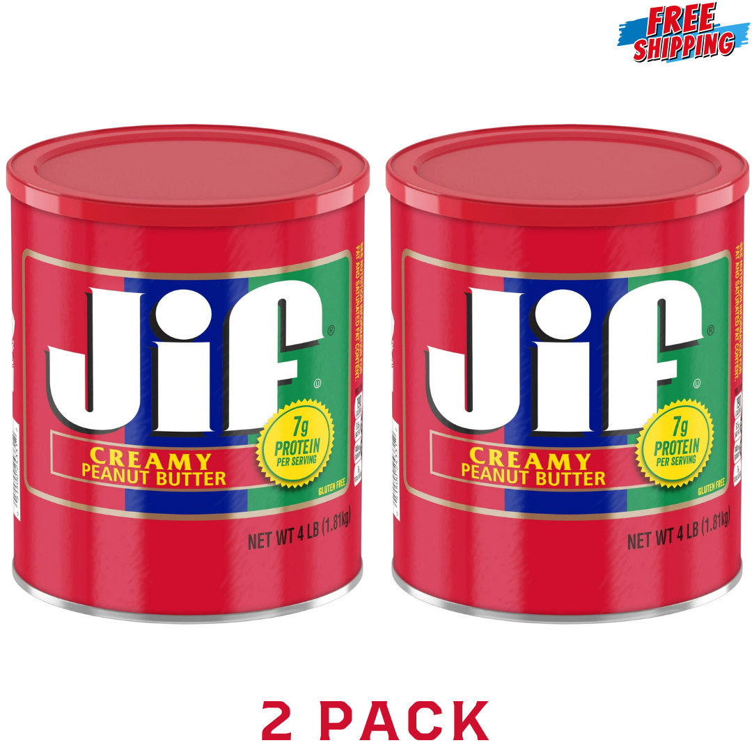 Jif Creamy Peanut Butter, 4 Pounds, 2 Pack