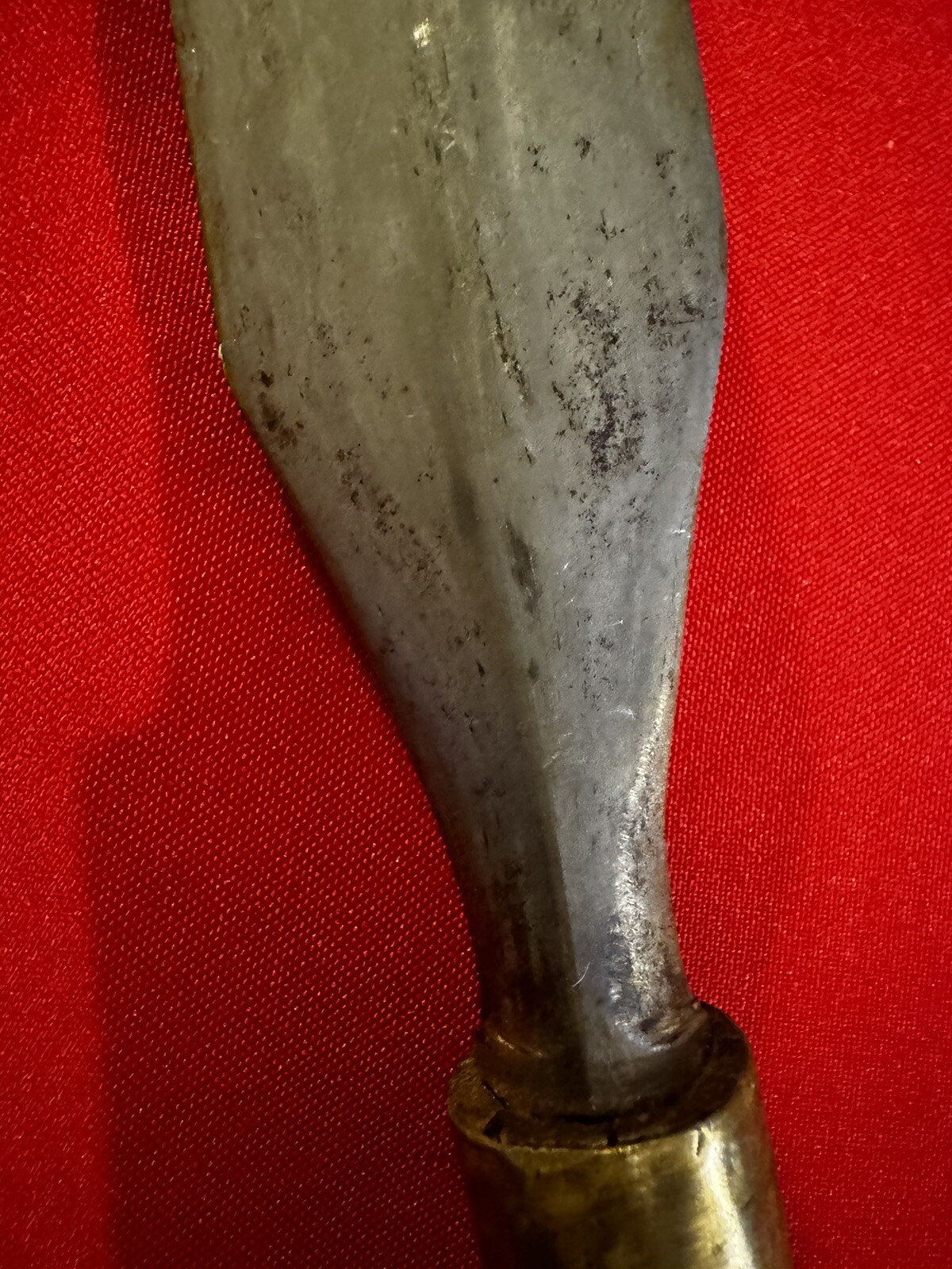 Antique19thC. S.E.Asia-Damascus BUDIAK-HandForged Laminated Spear Head-REED Haft