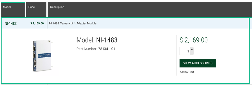 NATIONAL INSTRUMENTS NI 1483 Camera Link Plug in