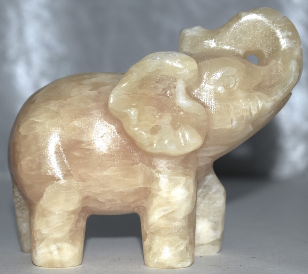 Yellow Calcite Elephant 4.75"/613 Grams