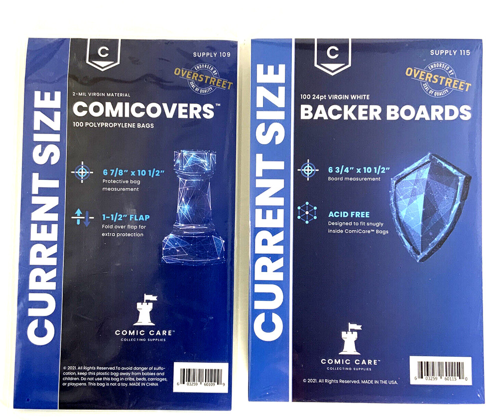 Comicare Premium Current Combo Comic 100 Bags & 100 Backing Boards