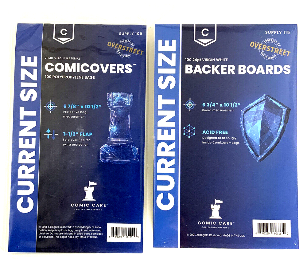 Comicare Premium Current Combo Comic 100 Bags & 100 Backing Boards