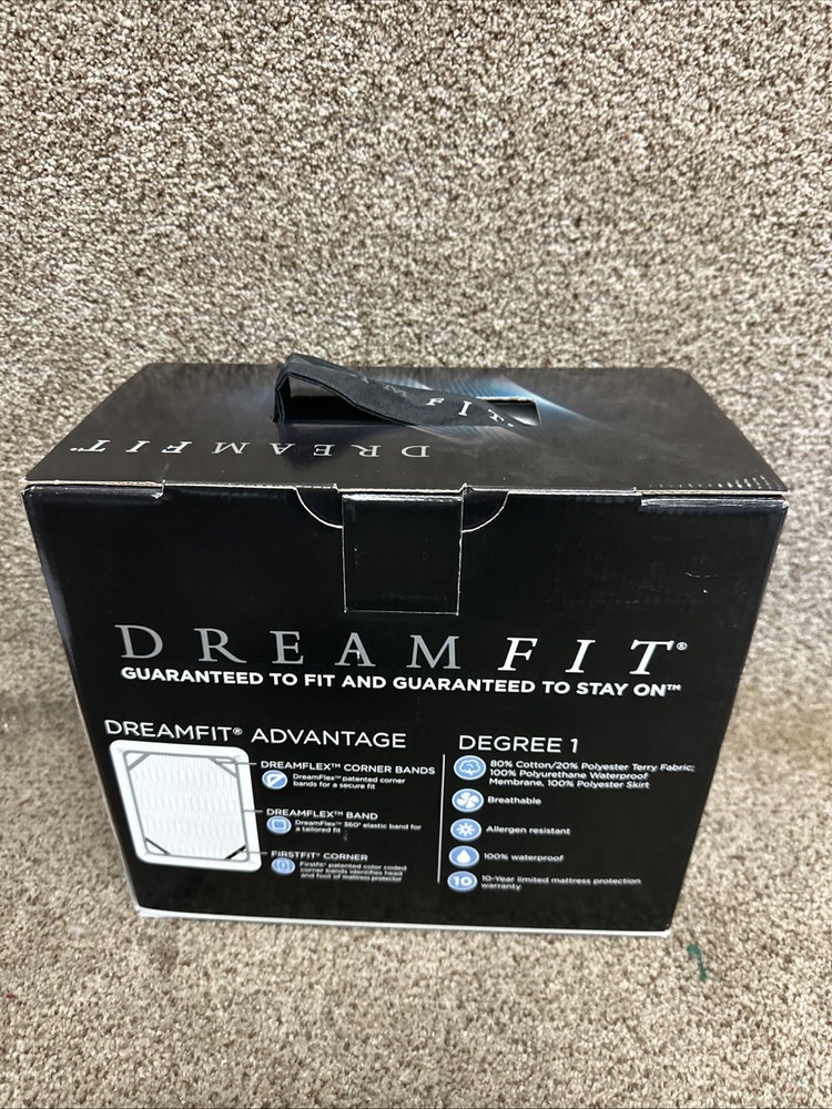 NEW Dream Fit Advantage King Mattres Protector 1 Degree Basic Terry