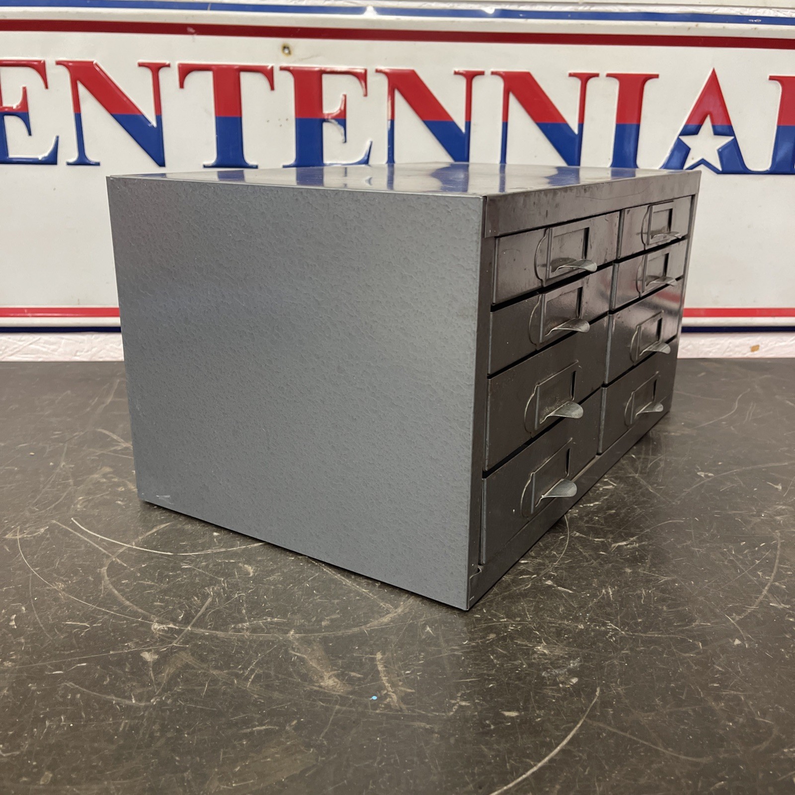 Vintage Craftsman Manufacturing Industrial Metal 8 Drawer Small Parts Cabinet