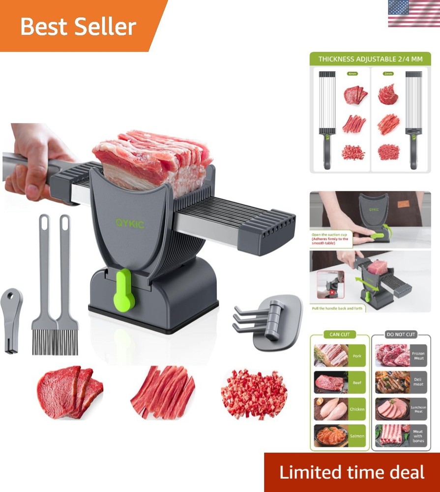 18-Slice Manual Meat Slicer – Adjustable Thickness for Perfect Cuts Every Time