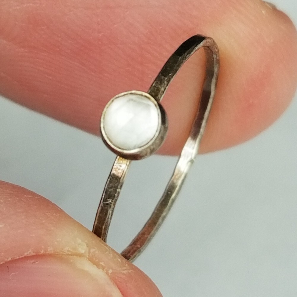 size 7 clear gemstone Sterling Silver 925 womens ring.