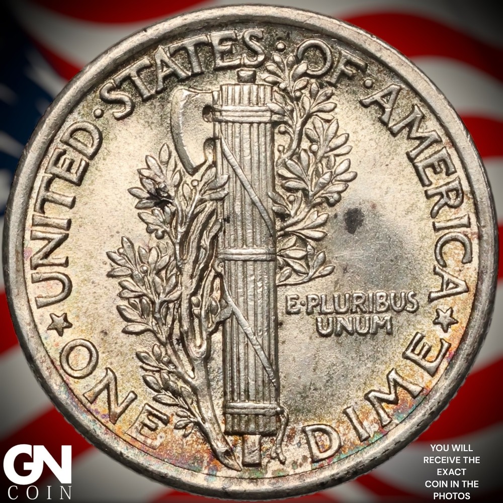 1917 P FSB FULL SPLIT BANDS Mercury Dime A8827