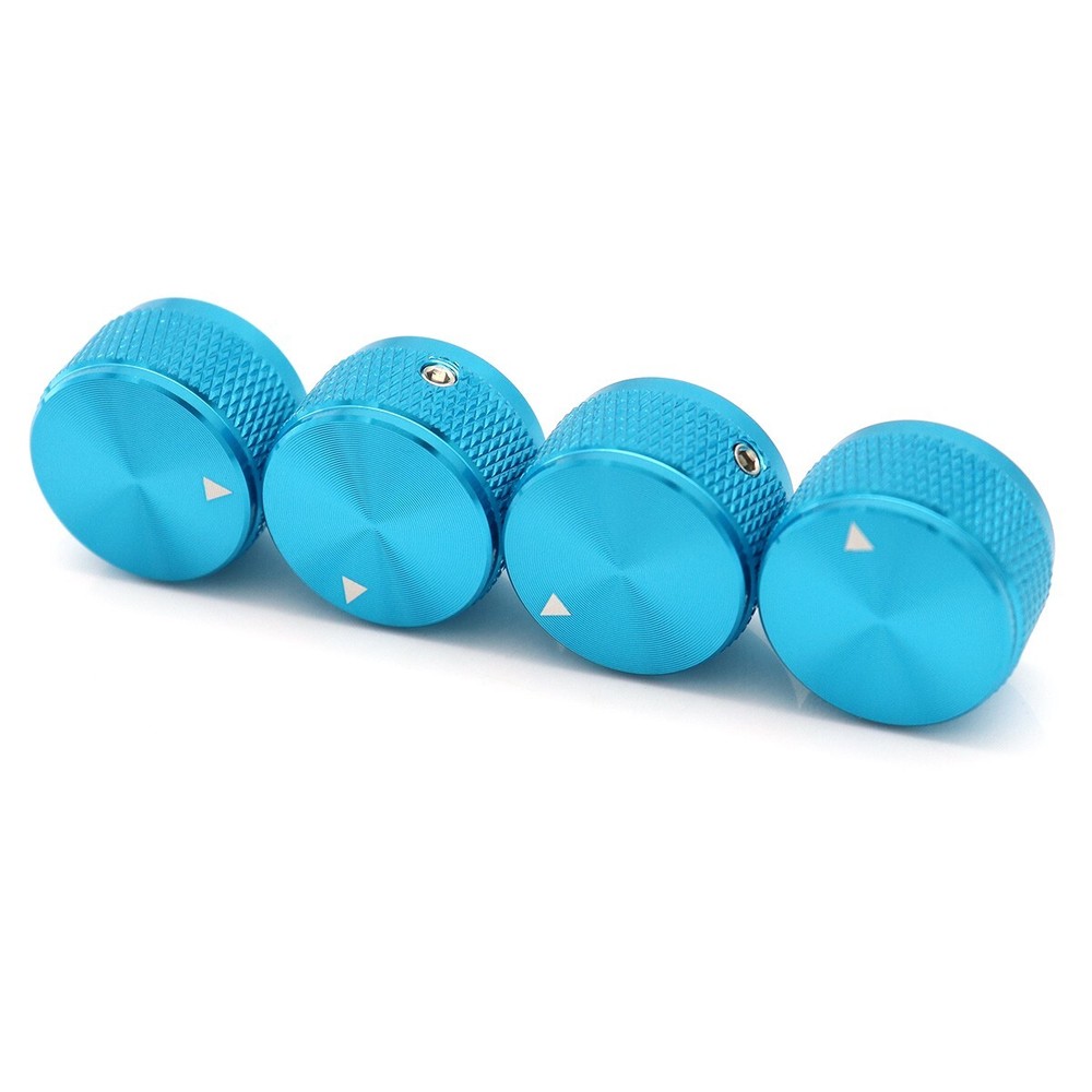 4x Guitar Knobs Aluminum Alloy Electronic Control Potentiometer Audio Knobs Blue