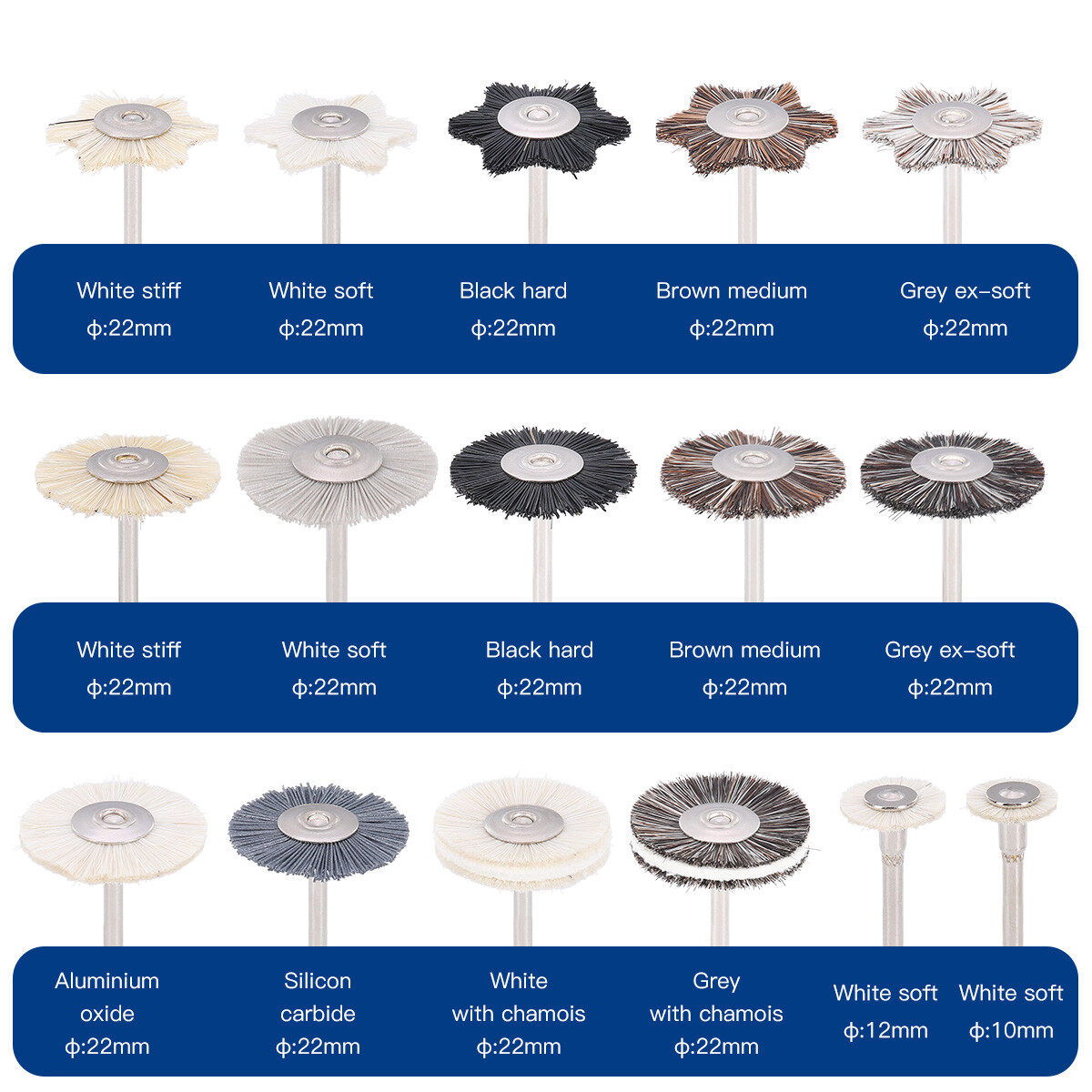 51pcs Dental Polishing Kit Laboratory HP Polisher Set 2.35mm Shank Diameter Burs