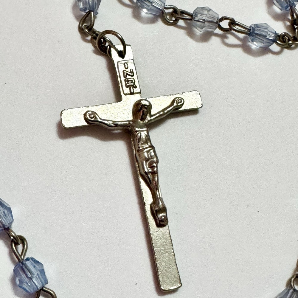 Vintage 1960’s Rosary Blue Crucifix EXCELLENT