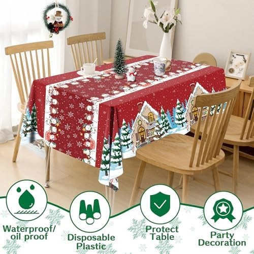 2 Pack Snowman Christmas Tablecloth