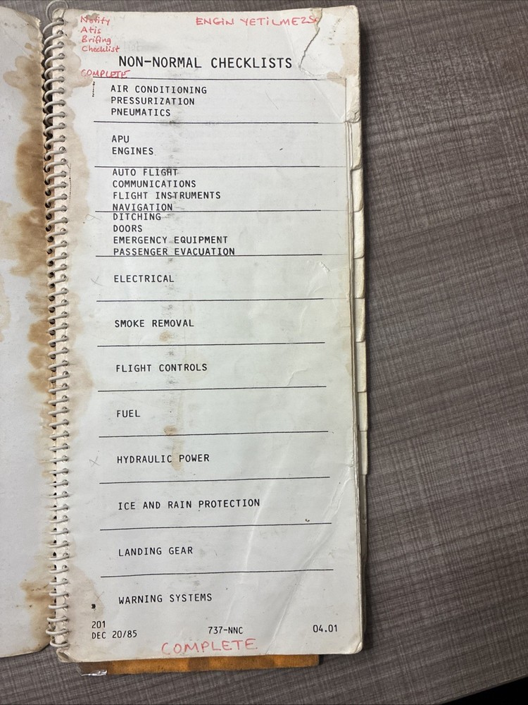 Sultan Air Boeing 737 Pilot Quick Reference Handbook 1984
