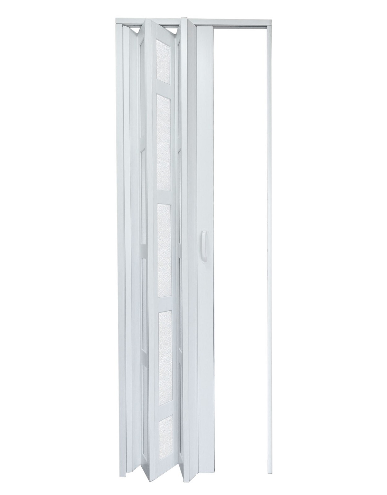 PVC Accordion Door with Frosted Acrylic Glass,Installation Hardware Included