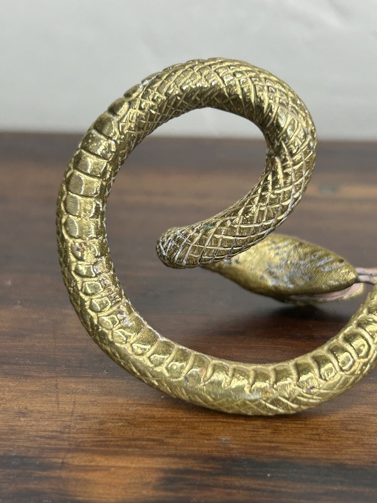 AUSTRIAN POLYCHROMED BRONZE SNAKE AND FROG SCULPTURE