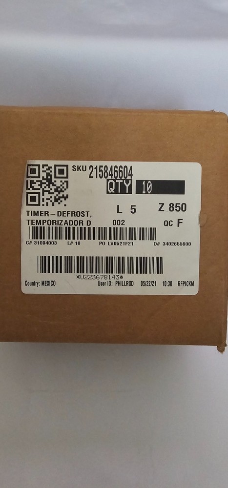 Refrigerator Defrost Timer 215846604