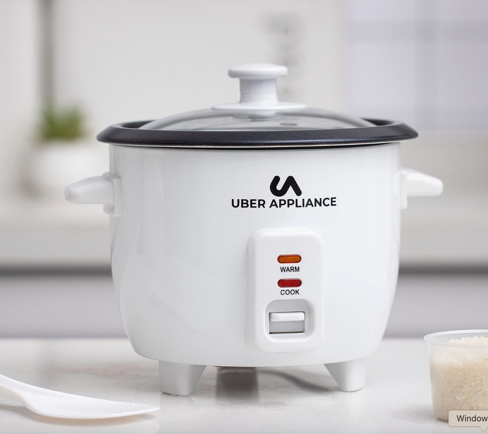 Uber Appliance Rice Cooker 6 Cup One Touch Cooking Function- WHITE