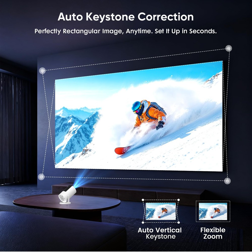 [Built-in Apps] Mini Projector with WiFi and Bluetooth, Native 1080P Portable...