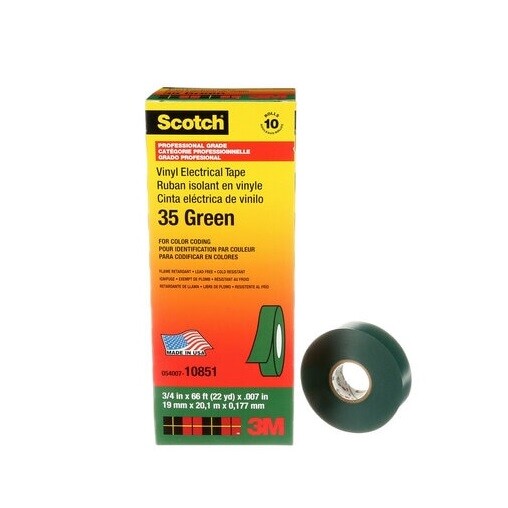 7000006098, 3M, 35 Green Electrial Marking Tape 3/4" X 66' Green