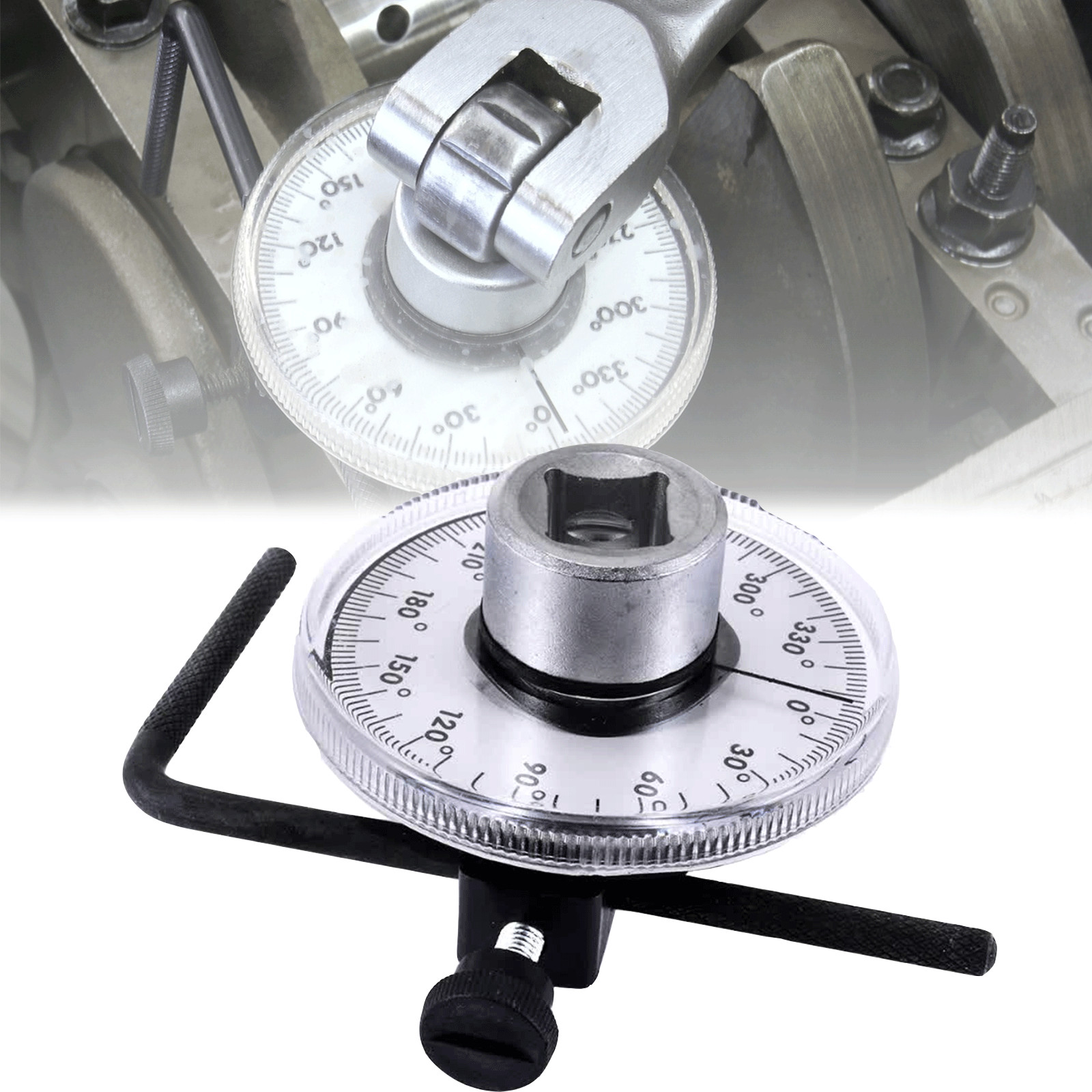 360 Degree 1/2" Drive Torque Angle Gauge Meter Rotation Measure Wrench Tool